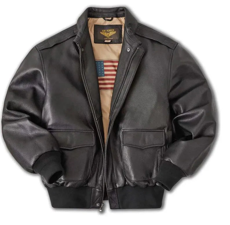 A-2 Bomber Handmade Sheepskin Leather Jacket