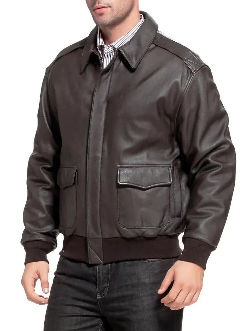 A-2 Bomber Handmade Sheepskin Leather Jacket