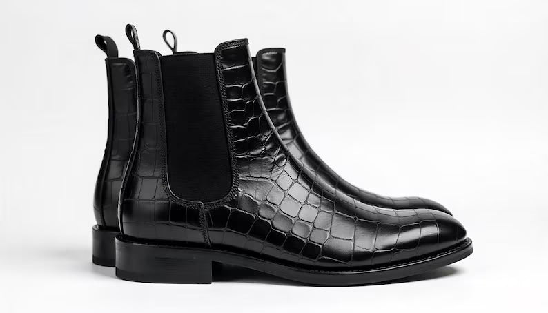 Crocodile Leather Chelsea Boots