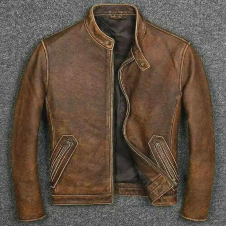 Cafe Racer Vintage Leather Jacket